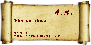 Adorján Andor névjegykártya